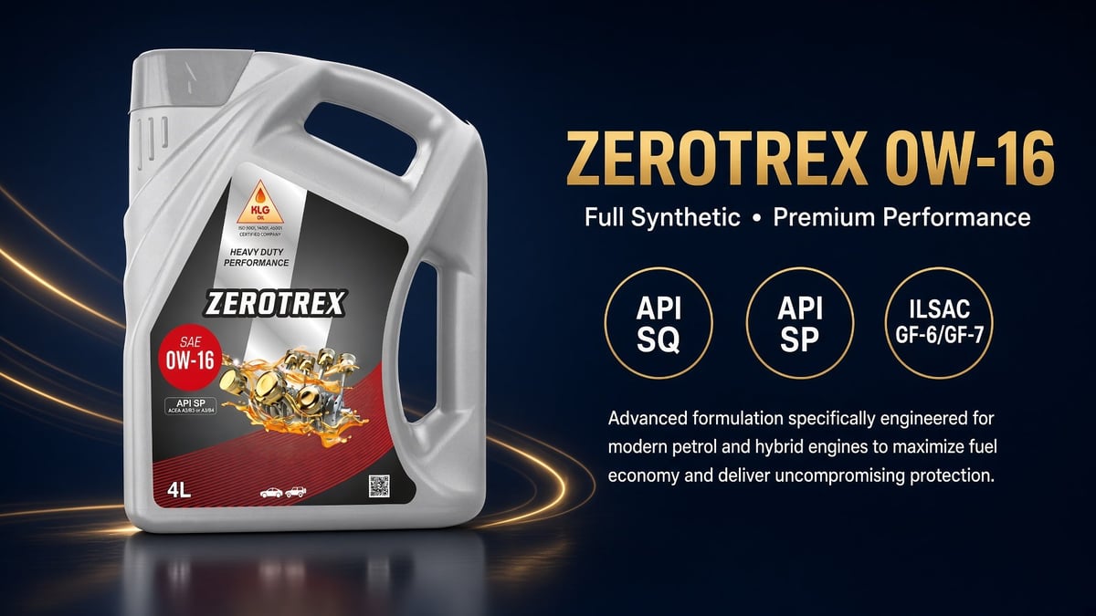 ZEROTREX 0W-16 full synthetic motor oil 4L bottle with premium performance specifications API SQ, API SP, ILSAC GF-6/GF-7