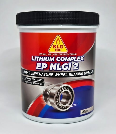 500ml container of Lithium Complex EP NLGi2 high temperature wheel bearing grease with black cap and red and blue label design.