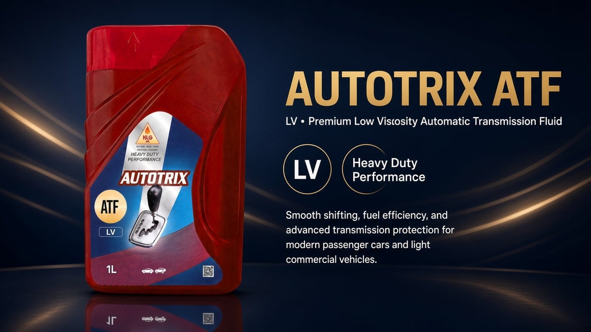 AUTOTRIX ATF LV premium low viscosity automatic transmission fluid bottle with product information and benefits